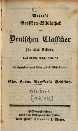 Chr. Ludw. Neuffer's Gedichte, 1