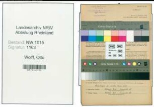 Entnazifizierung Otto Wolff , geb. 17.02.1900 (Ingenieur)