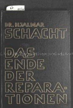 Nationalsozialistische Schrift mit einer Einschätzung des Reichsbankpräsidenten zum Versailler Vertrag