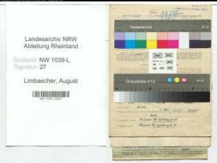Entnazifizierung August Limbaecher , geb. 26.09.1900 (Monteur)