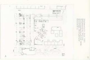 Wohnquartier, Berlin-Wedding (Diplomarbeit bei Willy Kreuer): Lager, Parken, Schule, Grundriss Erdgeschoss 1:200