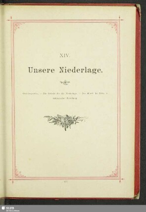 XIV. Unsere Niederlage