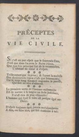 Préceptes de la vie civile.