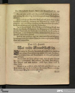 Das XIX. Capitel. Was rechte Freundschafft sey.