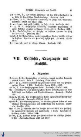 VII. Geschichte, Topographie und Statistik.