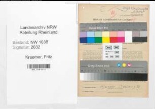 Entnazifizierung Fritz Kraemer , geb. 17.01.1903 (Kaufmann)