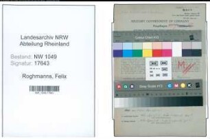 Entnazifizierung Felix Roghmanns , geb. 28.04.1906 (Laborant)