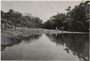 Gefaltete Gesteine im Überschwemmungsbett des Rio Miranda : 49,28 km südwestlich von Nioaque, Höhe: 280 m