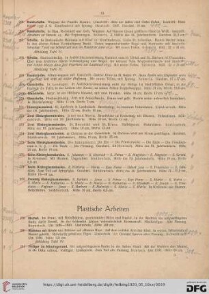 Plastische Arbeiten (Nr. 279-358)