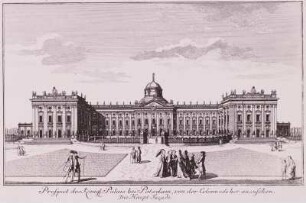 Prospect des Königl. Palais bei Potsdam, von der Colonnade her, anzusehen. Die Haupt-Facade