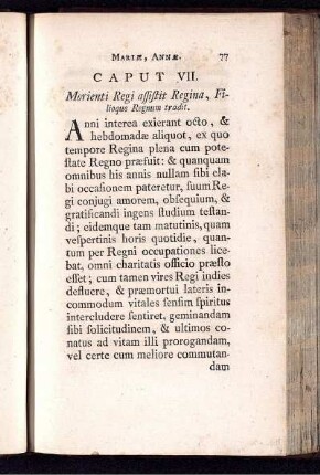 Caput VII. Morienti Regi assistit Regina, Filoque Regnum tradit.
