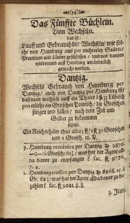 Das Fünffte Büchlein. Von Wechseln.