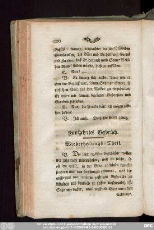 Funfzehntes Gespräch.