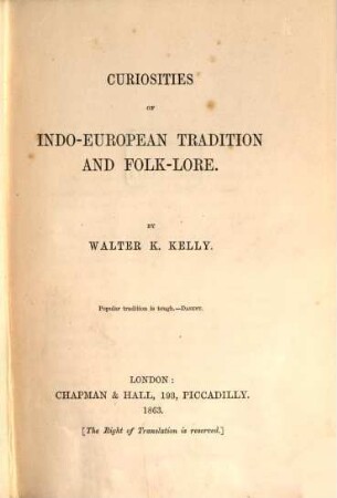 Curiosities of Indo-European tradition and folk-lore