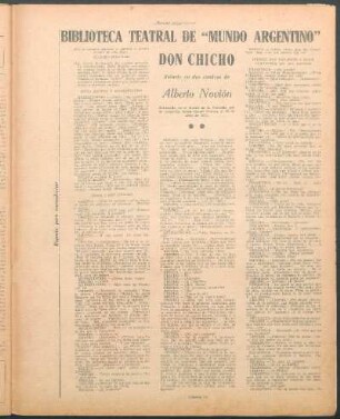 Don Chicho : Biblioteca teatral de "Mundo Argentino"