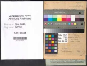 Entnazifizierung Josef Kolf , geb. 18.07.1912 (Agronom)