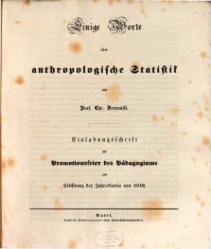 Einige Worte über anthropologische Statistik