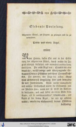 Siebente Vorlesung.