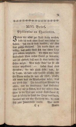 XLVI. Brief. Philippine an Charlotten