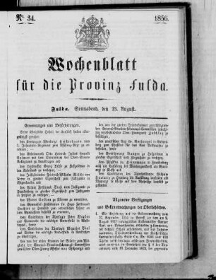Nr. 34, Ausgabe vom 23. August 1856