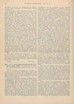 551-555 [Rezension] Wiese, L., Der evangelische Religionsunterricht im Lehrplan der höheren Schulen. Ein pädagogisches Bedenken