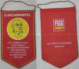 Wettbewerbswimpel des FDGB Bezirksvorstand Berlin