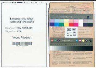 Entnazifizierung Friedrich Vogel , geb. 30.08.1909 (Ingenieur)
