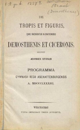 De tropis et figuris, quae inveniuntur in orationibus Demosthenis et Ciceronis