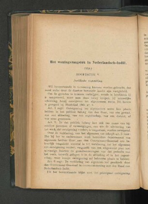 Het woningvraagstuk in Nederlandsch-Indië, door P. Westra (Slot).