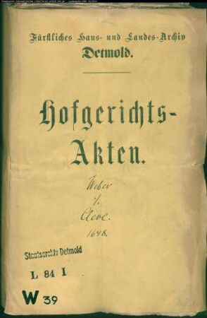 Weber, Henrich Stephan gegen Jürgen Cleve - Schuldforderung