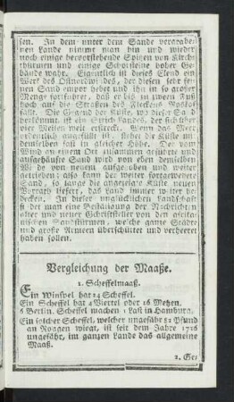 Vergleichung der Maaße.