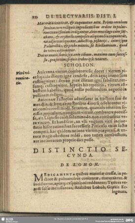 Distinctio Secunda. De Lohoh