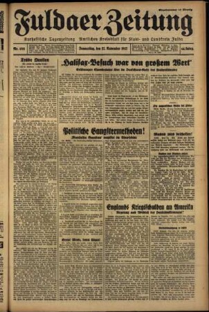 Ausgabe vom Donnerstag, den 25. November 1937.