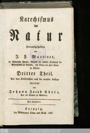 3: Katechismus der Natur