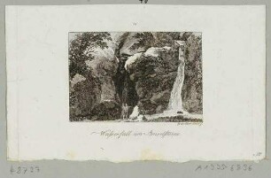 Der Amselfall im Amselgrund bei Rathen in der Sächsischen Schweiz, aus Brückners Pitoreskischen Reisen um 1800