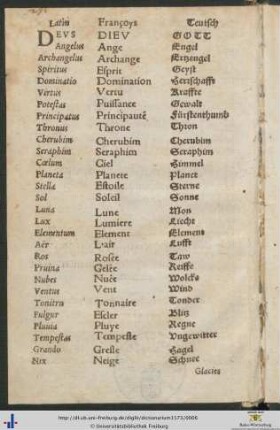 Dictionarium Latinum, Gallicum et Germanicum