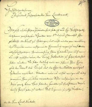 15) Bernstorff an Niebuhr, Kopenhagen, 20. Oktober 1767
