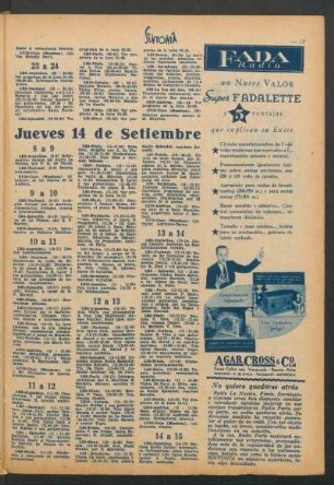 Jueves 14 de Setiembre