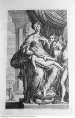 Raccolta de' quadri ... posseduti da S.A.R. Pietro Leopoldo, Florenz 1778, Taf. 19: Die "Madonna mit dem langen Hals"