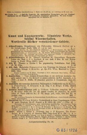 Antiquariats-Katalog ... : Adolf Weigel, Buchhandlung und Antiquariat, Leipzig. 18