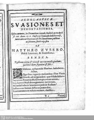 Scholasticae suasiones et dehortationes