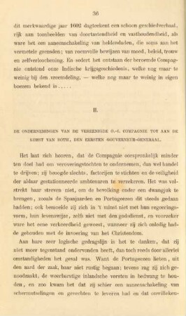 II. De ondernemingen van de vereenigde O.-I. Compagnie tot aan de komst van Both, den eersten Gouverneur-Generaal