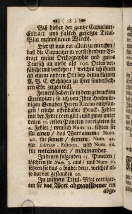 18-19, Biß hieher der gantze Capuciner-Extract ...