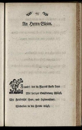 An Herrn Gleim. - Auf den Hubertsburger Frieden.