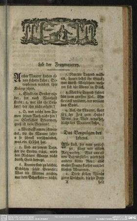 Lob der Freymaurerey
