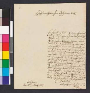 Brief von Werner, Friedrich Ludwig Zacharias an Goethe, Johann Wolfgang von