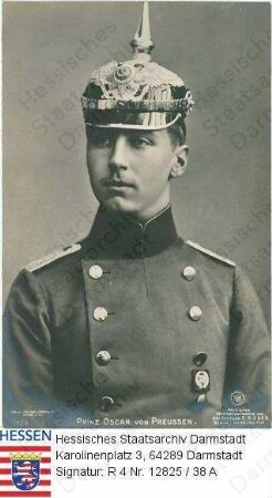Oskar Prinz v. Preußen (1888-1958) / Porträt in Uniform und Helm, Brustbild