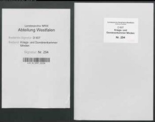 Kredit- und Amortisationspläne für die Landstände in Minden und Ravensberg