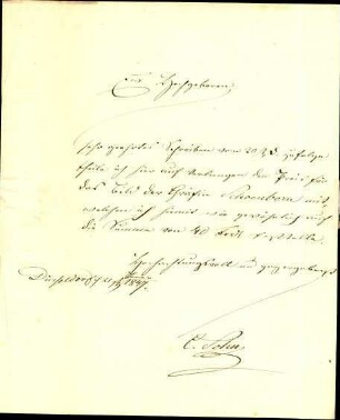 5-10-19-17.0000: Sohn, Prof. Carl Ferdinand, Kunstmaler; diverse Schreiben ff.: Preismitteilung für das Portrait der Gräfin Schönborn