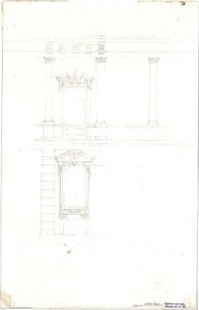 Walther, Conradin; u. a. Deutschland; Italien; Sammlung Conradin Walther: Band IV, Nr. 246 - 301 (fol. 215 - 269) - Fassade (Teilansicht)